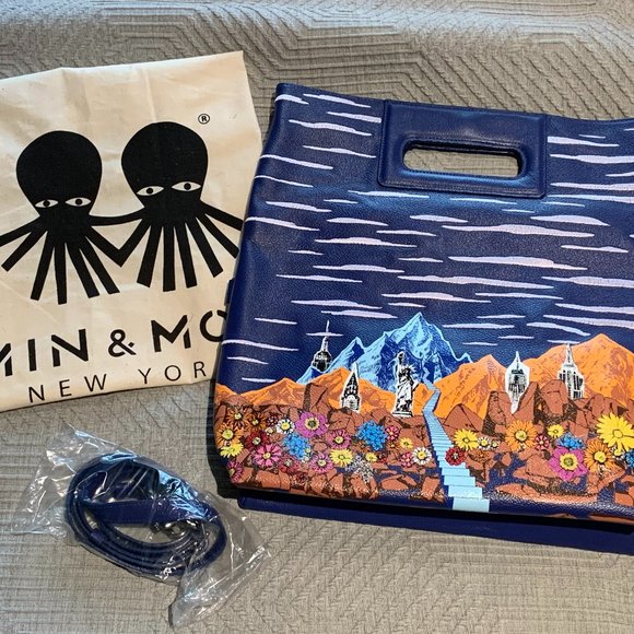 Min & Mon Handbags - New in Box- Milo Leather Convertible Handbag - Utopian Landscape *S…